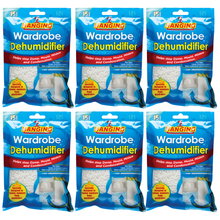 151 Hanging Wardrobe Dehumidifier Bags Cupboard Remove Moisture Trap Damp Mould Mildew Moisture Condensation 450ml X6

