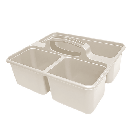 Taupe Cleaning Caddy – Portable & Stylish Bathroom & Kitchen Organizer with Handle – Multi-Purpose Storage for Sponges, Brushes & Supplies