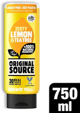 Original Source Zesty Lemon & Tea Tree Shower Gel 750ml – Refreshing & Invigorating Body Wash for Men & Women – Vegan, Cruelty-Free & 100% Natural Fragrance