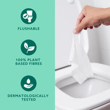 Pure Flushable 40 Toilet Tissue Wipes – Unscented, Biodegradable & Septic-Safe for Sensitive Skin – Gentle, Moist & Strong Wet Wipes for Adults & Babies – Eco-Friendly, Plant-Based & Chlorine-Free