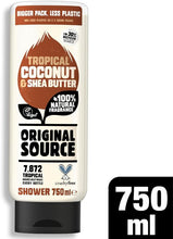 Original Source Coconut & Shea Butter Shower Gel 750ml – Moisturising Vegan Body Wash for Dry Skin – Paraben-Free