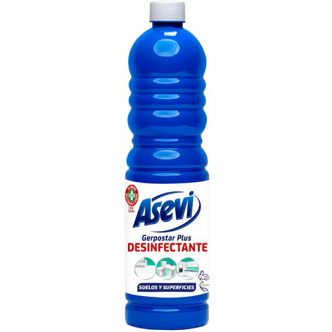 Asevi Floor Cleaner Gerpostar Plus – 1 Litre Concentrate Disinfectant | Powerful Spanish Household Cleaning Product | Removes Dirt, Grease & Germs | Safe for Floors & Surfaces | Plastic Bottle