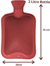 Hearth & Home Hot Water Bottle – Premium 2 Litre Full Body Pain Relief – High-Quality Ribbed Design for Warmth & Comfort – Durable & Leak-Proof Red