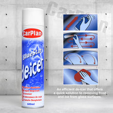 CarPlan Blue Star Aerosol Spray Winter Car De-Icer – Fast Acting, Melts Ice & Frost Instantly on Windows & Mirrors – Works at -15°C, Prevents Re-Freezing (600ml) – Quick & Easy Defrosting