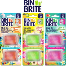 Bin Brite Stick On Bin Freshener – 2pc Assorted Pack | Long-Lasting Odor Eliminator for Trash Cans | Citrus & Fresh Scent | Easy Peel & Stick Design