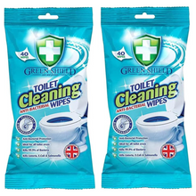 Greenshield Anti-Bac Toilet Cleaning Wipes – Disinfectant Surface Wipes for Everyday Hygiene, Kills Germs & Bacteria, Household & Bathroom Cleaner, 40 Sheets per Pack, Fresh & Hygienic