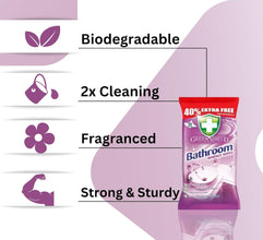 Greenshield Anti-Bac Bathroom Cleaner Wipes – 70 Disinfectant Sheets for Toilet, Basin, Shower & Surfaces | Kills Germs, Removes Limescale & Soap Scum | Fast-Drying, Streak-Free Cleaning for Glass, Tiles & More