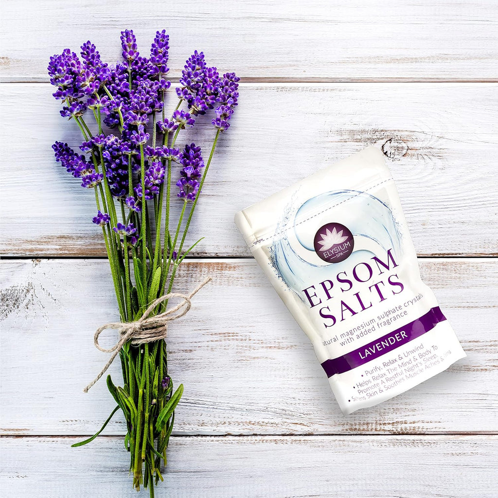 epsom salt with lavender for plants Elysium Spa Lavender Epsom Salt 450g – Pure Magnesium Sulfate for Rela – Clever Cart