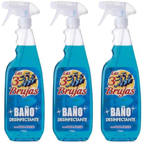 3 Witches Bano Disinfectant Powerful Household Scented Any Room Home Bathroom Kitchen House Limescale Dirt Remover Cleaning Scent Long Lasting Trigger Spray 750ml X3

