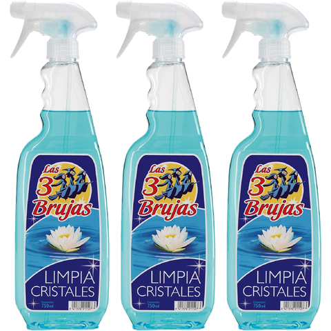 3 Witches Limpia Cristales Glass Window Cleaner Multi-Purpose Cleans And Polishes Without Leaving A Trace Household Cleaning Spray Trigger Spray 750ml X3
