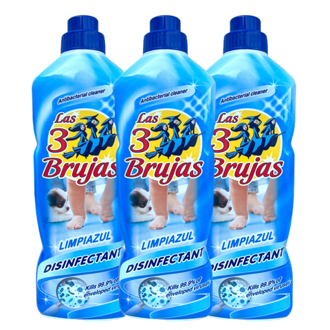 3 Witches Limpiazul Multi Purpose Cleaner Disinfectant Surface For Home Office Bathroom Any Room Spanish Cleaning Product Liquid 1L X3

