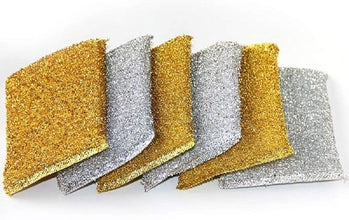 DUZZIT 5 Metallic Scouring Pads, Heavy Duty Cleaning Pads for Pots, Pans, Grills & BBQs, Rust Resistant Metal Scourers, Tough Kitchen Cleaning Sponges for Burnt On Grease & Stains