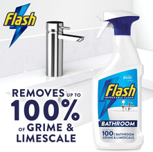Flash Bathroom Spray 800ml – Powerful Multi-Surface Cleaner for Tiles, Sinks & Toilets – Kills Germs, Removes Limescale & Soap Scum – Fast-Acting Formula with Fresh Fragrance – Ideal for Bathrooms & Kitchens