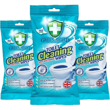 Greenshield Anti-Bac Toilet Cleaning Wipes – Disinfectant Surface Wipes for Everyday Hygiene, Kills Germs & Bacteria, Household & Bathroom Cleaner, 40 Sheets per Pack, Fresh & Hygienic