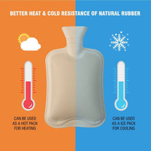 Hearth & Home Hot Water Bottle – Premium 2 Litre High-Quality Rubber Bottle for Full Body Pain Relief – Soft Ribbed Design, Leak-Proof & Comfortable - Cream
