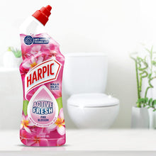 Harpic Active Fresh Cleaning Gel 750ml – Pink Blossom Scent | Toilet Bowl Cleaner | Removes Limescale & Stains | Long-Lasting Freshness | Antibacterial Formula | Fast-Acting & Effective