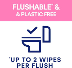 Pure Flushable 40 Toilet Tissue Wipes – Unscented, Biodegradable & Septic-Safe for Sensitive Skin – Gentle, Moist & Strong Wet Wipes for Adults & Babies – Eco-Friendly, Plant-Based & Chlorine-Free