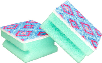 Spontex 2 Washups Mosaik Non-Scratch Sponge – Extra Strong & Durable Cleaning Pad for Kitchen, Tiles & Bathroom – Long-Lasting Scrub Sponge for Tough Stains