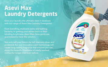 Asevi Max Sanitiser Non-Bio 2in1 Laundry Detergent & Disinfectant 2.5L (50 Washes) – Powerful Cleaning & Germ Protection, Safe for All Fabrics, Kills Bacteria & Odours, Ideal for Hygienic, Fresh Laundry – Dermatologically Tested