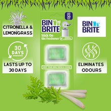 Bin Brite Stick On Bin Freshener – 2pc Assorted Pack | Long-Lasting Odor Eliminator for Trash Cans | Citrus & Fresh Scent | Easy Peel & Stick Design