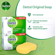 Dettol Original Bar Soap Twin Pack – Gentle Antimicrobial Germ Protection for Daily Hand & Body Wash – Deep Cleansing, Hygiene & Skincare – Promotes Healthy Skin, Family-Friendly Soap for All