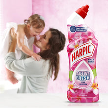 Harpic Active Fresh Cleaning Gel 750ml – Pink Blossom Scent | Toilet Bowl Cleaner | Removes Limescale & Stains | Long-Lasting Freshness | Antibacterial Formula | Fast-Acting & Effective