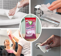 Greenshield Anti-Bac Bathroom Cleaner Wipes – 70 Disinfectant Sheets for Toilet, Basin, Shower & Surfaces | Kills Germs, Removes Limescale & Soap Scum | Fast-Drying, Streak-Free Cleaning for Glass, Tiles & More