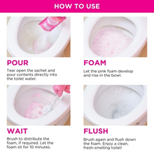 toilet cleaner, foaming toilet cleaner, limescale remover, stain remover, fresh-smelling toilet, no-scrub cleaner, powerful toilet cleaner, The Pink Stuff, bathroom cleaner, deep clean toilet, 3-pack toilet cleaner