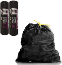 Tidyz Drawstring Refuse Trash Bin Garbage Bags With Tie Handle Heavy Duty Tasteless Strong For Home Kitchen Office Garden Caterers 20 Piece 50L