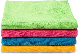 Bettina Multicoloured 8 Microfibre Cloths – Ultra-Absorbent, Lint-Free Cleaning Cloths for Kitchen, Bathroom, Car & Glass – Reusable & Durable