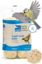 RSPB Super Suet Fat Balls – Pack of 6 | High-Energy Bird Food for Wild Birds | Ideal for Garden Feeders, Bird Tables & Wildlife | Great Tit, Robin & Sparrow Favourite