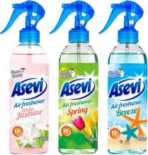 Asevi Air Freshener Bundle White Jasmine Ocean Breeze Spring Long Lasting 12 hours Scented Odour Eliminator Any Room Car Office Home Spray Fragrance Spanish Cleaning Aroma Perfume Scent 400ml Bottle
