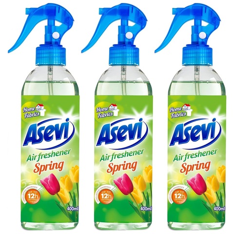 Asevi Air Freshener White Jasmine Ocean Breeze Spring Long Lasting 12 hours Scented Odour Eliminator Spanish Cleaning Car Office Home Any Room Spray Fragrance Aroma Perfume Scent 400ml Bottle
