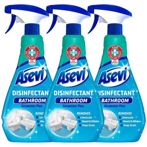 Asevi Disinfectant Household Bathroom Cleaning Spray Antibacterial Cleaner Limescale Mould Soap Scum Remover 720ml BANOS
