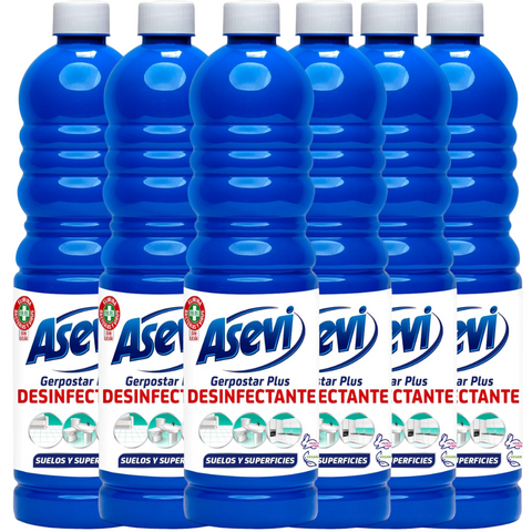 Asevi Floor Cleaner Gerpostar Plus Disinfectant 1 Litre Concentrate Spanish Household Cleaning Product Plastic
