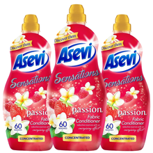 Asevi Sensations Zen Dreams Passion Energy Fabric Clothes Softener Liquid Household Scented Laundry Concentrated Conditioner Spanish Cleaning Fragrance Long Lasting Smooth Scent 1320ml 60 Washes
