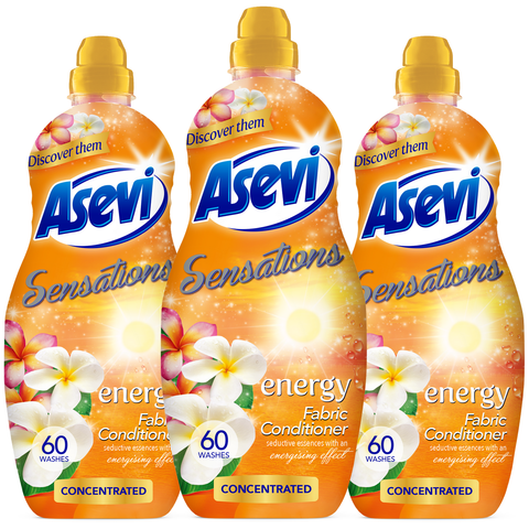 Asevi Sensations Zen Dreams Passion Energy Fabric Clothes Softener Liquid Household Scented Laundry Concentrated Conditioner Spanish Cleaning Fragrance Long Lasting Smooth Scent 1320ml 60 Washes
