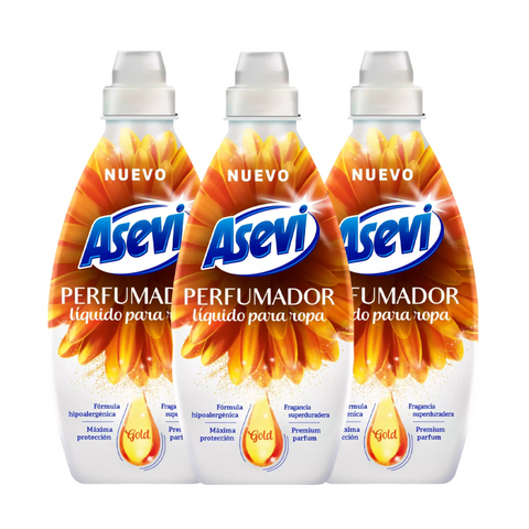 Asevi Spanish Cleaning Product Laundry Gold Fabric Clothes In Wash Scent Booster Freshener Perfume Premium Scent Long-Lasting Household Aroma Scented Liquid 720ml X3
