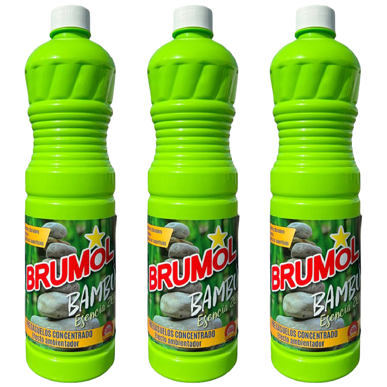 Brumol Bambu Floor Cleaner Concentrated Powerful Household Scented Any Room Home Bathroom Kitchen House Surface Limescale Dirt Remover Cleaning Scent Liquid 1L X3
