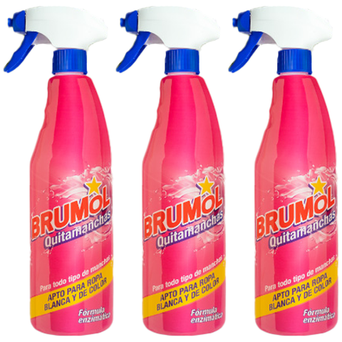 Brumol Quitamanchas All Purpose Household All Surface Strong Grease Stain Cleaner Dirt Remover Spray For Home Any Room Kitchen Bathroom 750ml X3
