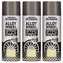 Car Pride Car Remove Scratches Scuffs From Alloy Wheel Silver Gloss Fantastic Finish Surface Aerosol Spray Paint Can 400ml X3
