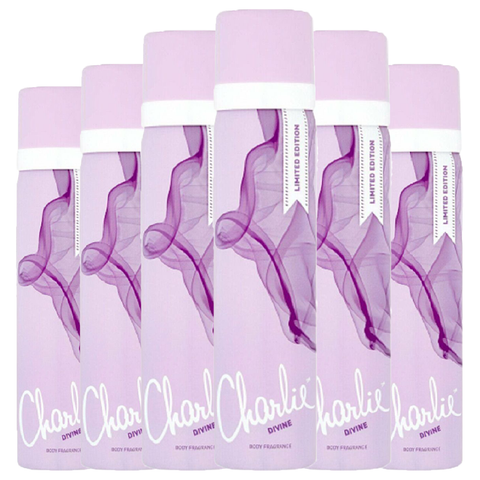 Charlie Divine Perfumed Body Spray Mist Deodorant Revlon Refreshing Fragrance 75ml X6
