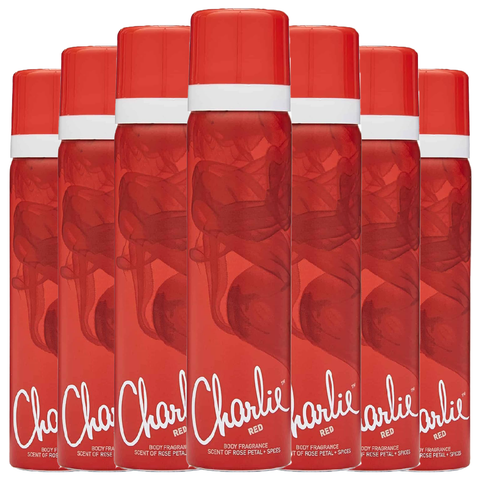 Charlie Red Perfumed Body Spray Mist Deodorant Revlon Refreshing Fragrance 75ml X6
