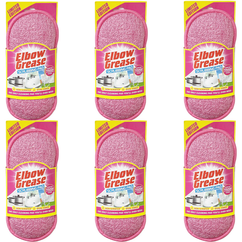 Elbow Grease Dual-Sided Pink Scrubbing Pad CDU X6
