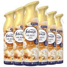 Febreze Air Mist Freshener Gold Orchid Eliminates Odours Car Home Any Room Office Bathroom Household Long Lasting Fragrances Scented Spray 185ml X6
