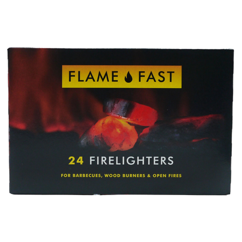 Flamefast 24 Firelighters Premium Instant Lighting Fire Starters for Grills Campfires Bonfires Eco-Friendly Easy to Use Perfect for Outdoor Cooking Home Fires Ignite Your Experience Today
