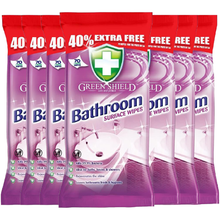 Greenshield Anti-Bac Bathroom Toilet Basins Showers Cleaning Surface Disinfectant Shower Door Cleaner Household Clean Wipes 70 Sheets X6
