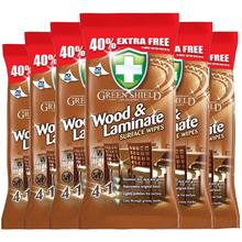 Greenshield Wood & Laminate Surface Cleaning Wipes Ideal for Wooden Furniture Shelves Wooden Floors Multipurpose Wipe 70 Sheets X6
