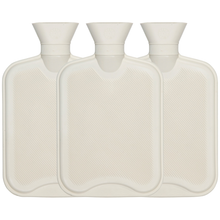 Hearth & Home Hot Water Bottle High Quality Full Body Pain Relief Ribbed Cream 2 Litre X3
