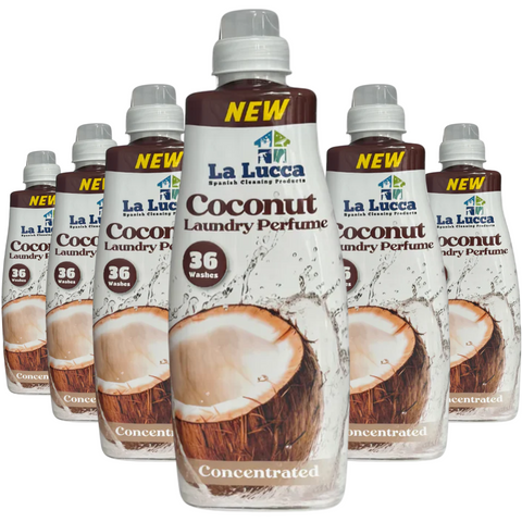 La Lucca Coconut Laundry Detergent 36 Washes Eco Friendly Natural Coconut Based Formula Perfect for Sensitive Skin Hypoallergenic Biodegradable Fresh Coconut Scent Suitable for All Fabrics Great for Everyday Laundry X6
